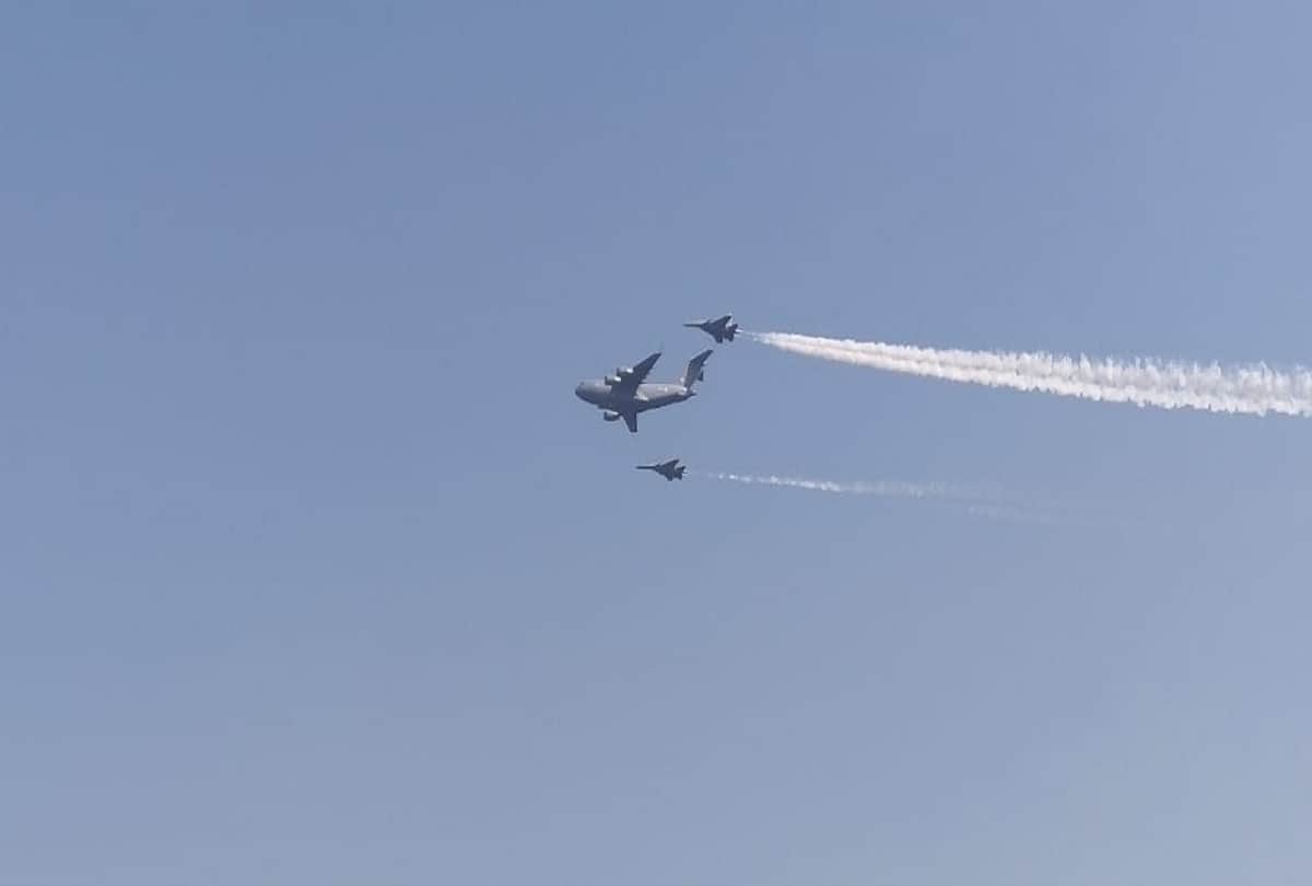 aerial salute to Chief of Air Staff during full dress rehearsal Ghaziabad Air Force Day see photos
