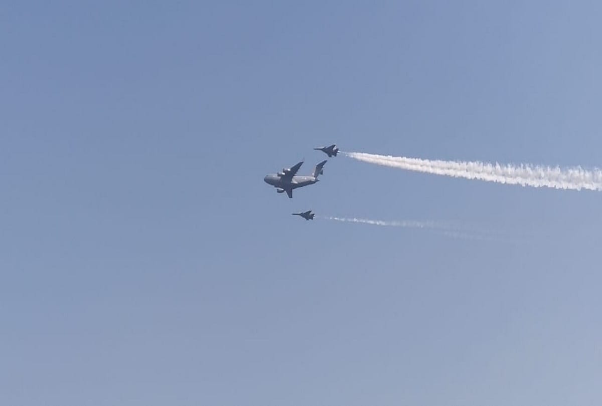 aerial salute to Chief of Air Staff during full dress rehearsal Ghaziabad Air Force Day see photos