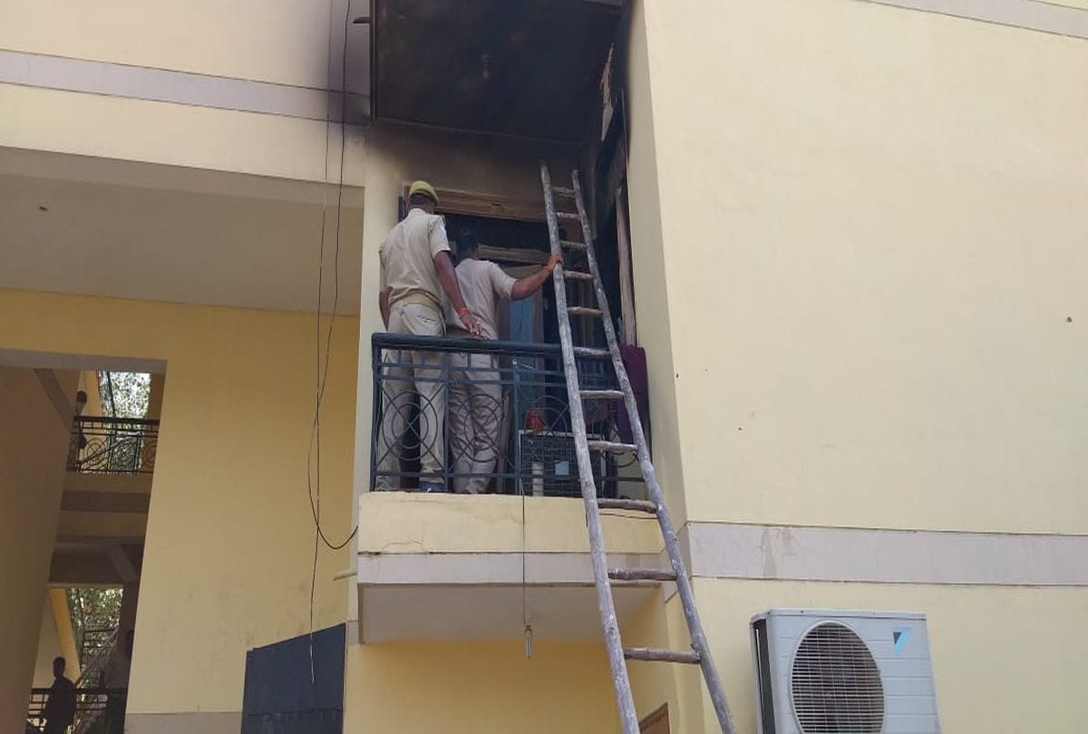 fire in apartment in front of ISKCON temple Vrindavan