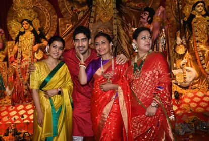 Kajol Rani Mukherjee Priyanka Chopra Ayan at Durga Puja Pandal