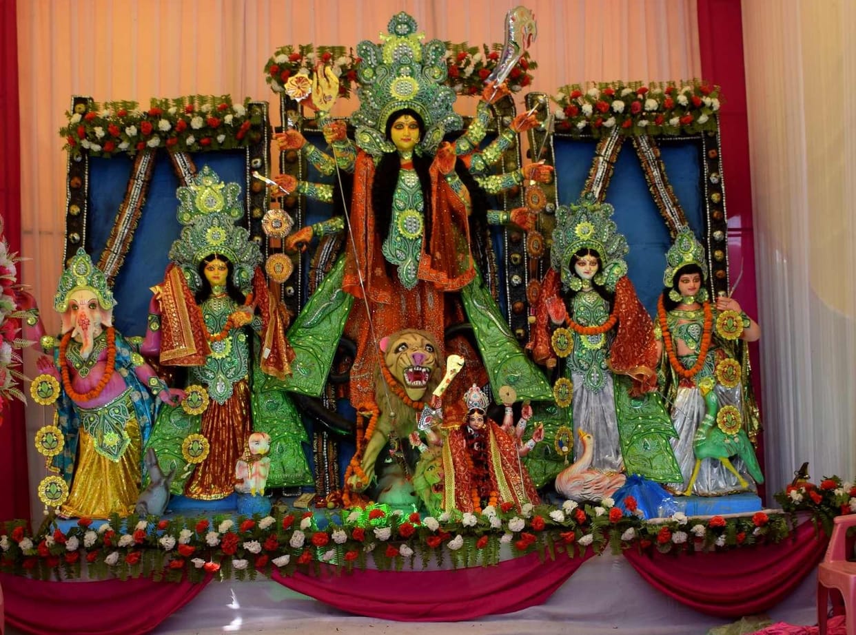 Goddess temples overflowing faith Ashtami