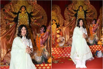 Kajol Rani Mukherjee Priyanka Chopra Ayan at Durga Puja Pandal