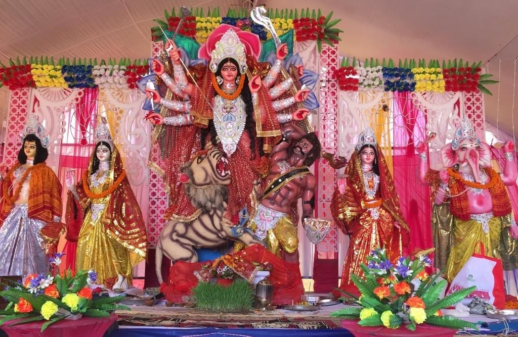 Mahagouri, the master of yoga worshiped in Devi pandals