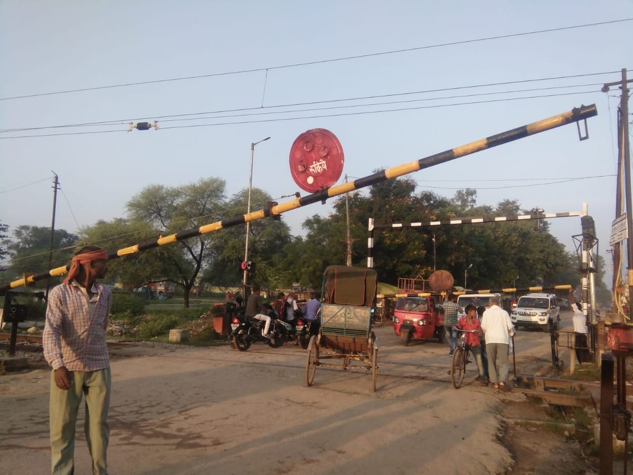 Railway gate got disturbed, jammed