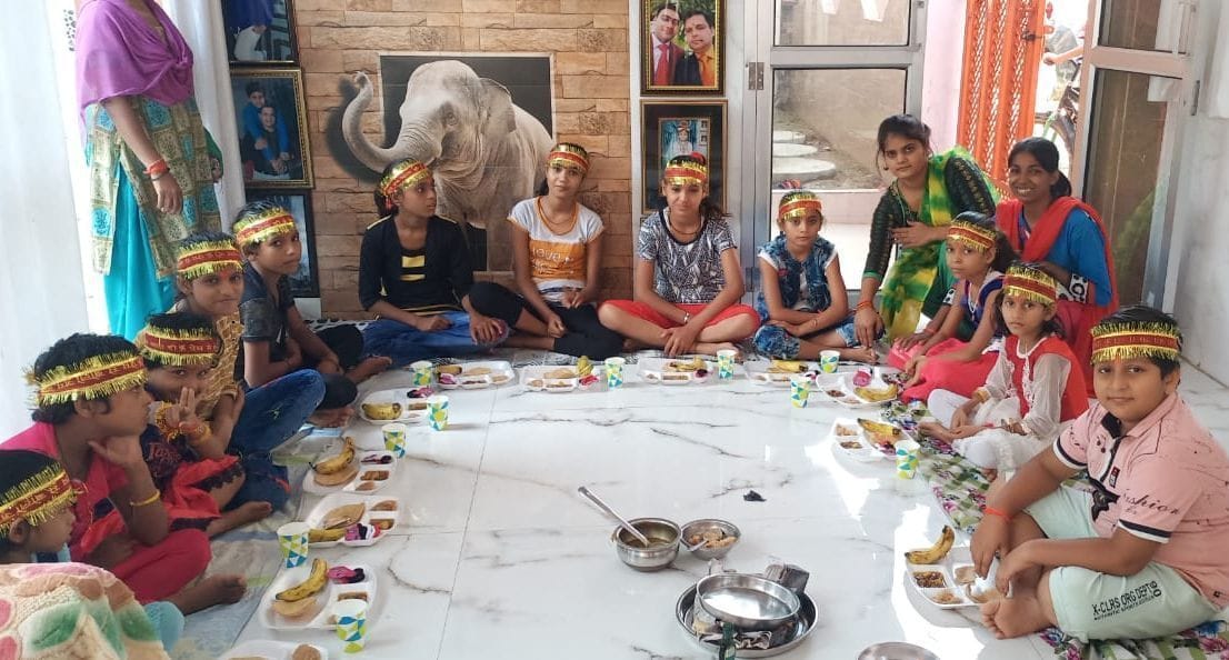 Worshiped the girl and sought blessings