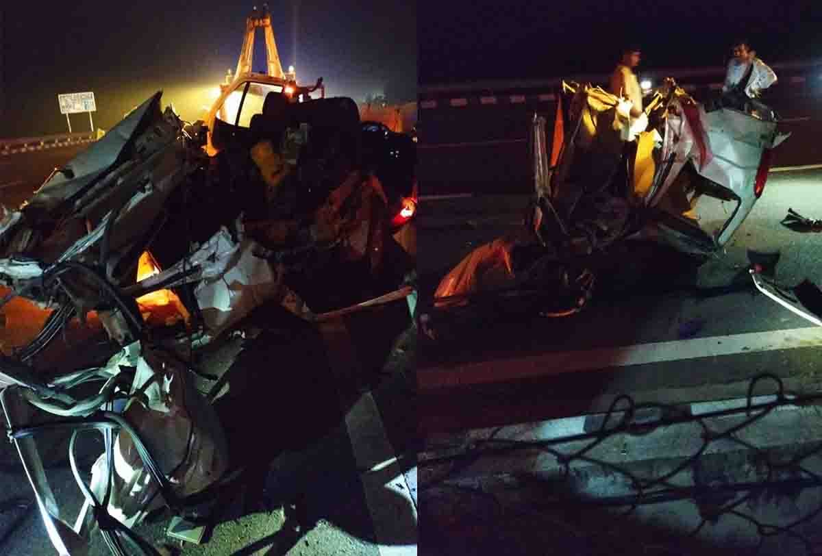 road accident in unnao four dead two injured