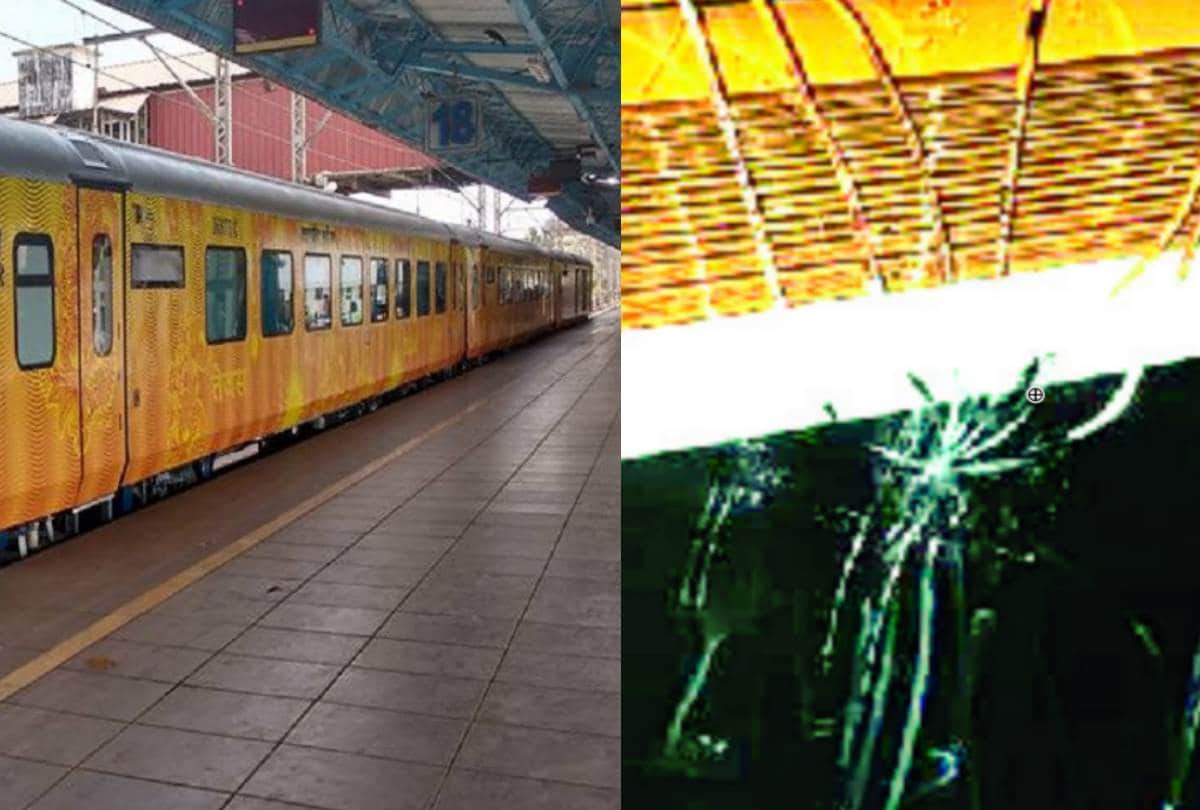 anarchists pelted stones at tejas express, glass cracked