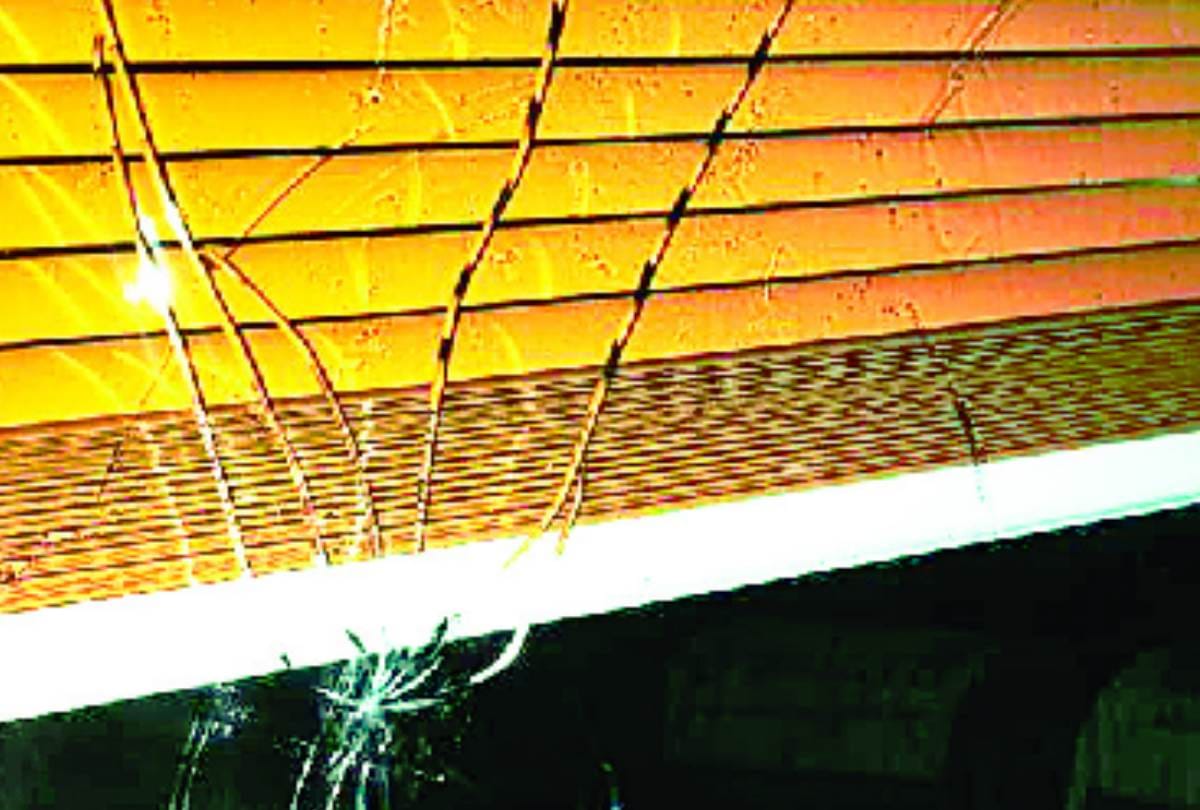 anarchists pelted stones at tejas express, glass cracked