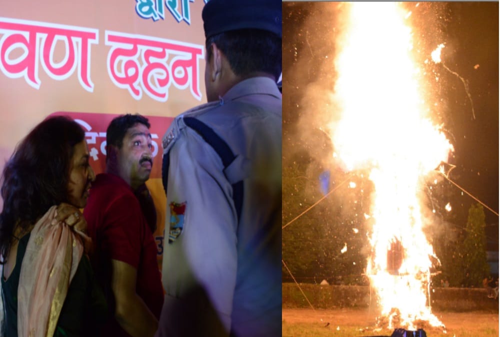 Dussehra 2019 fireworks sparks fall on Uttarakhand Police DG and His Wife