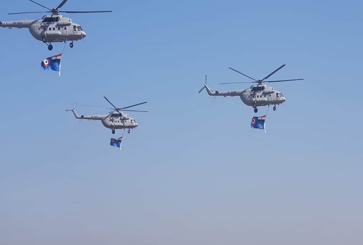 Abhinandan Varthaman during 87th Indian Air force day celebration MIG 20 Chinook Apache Dakota