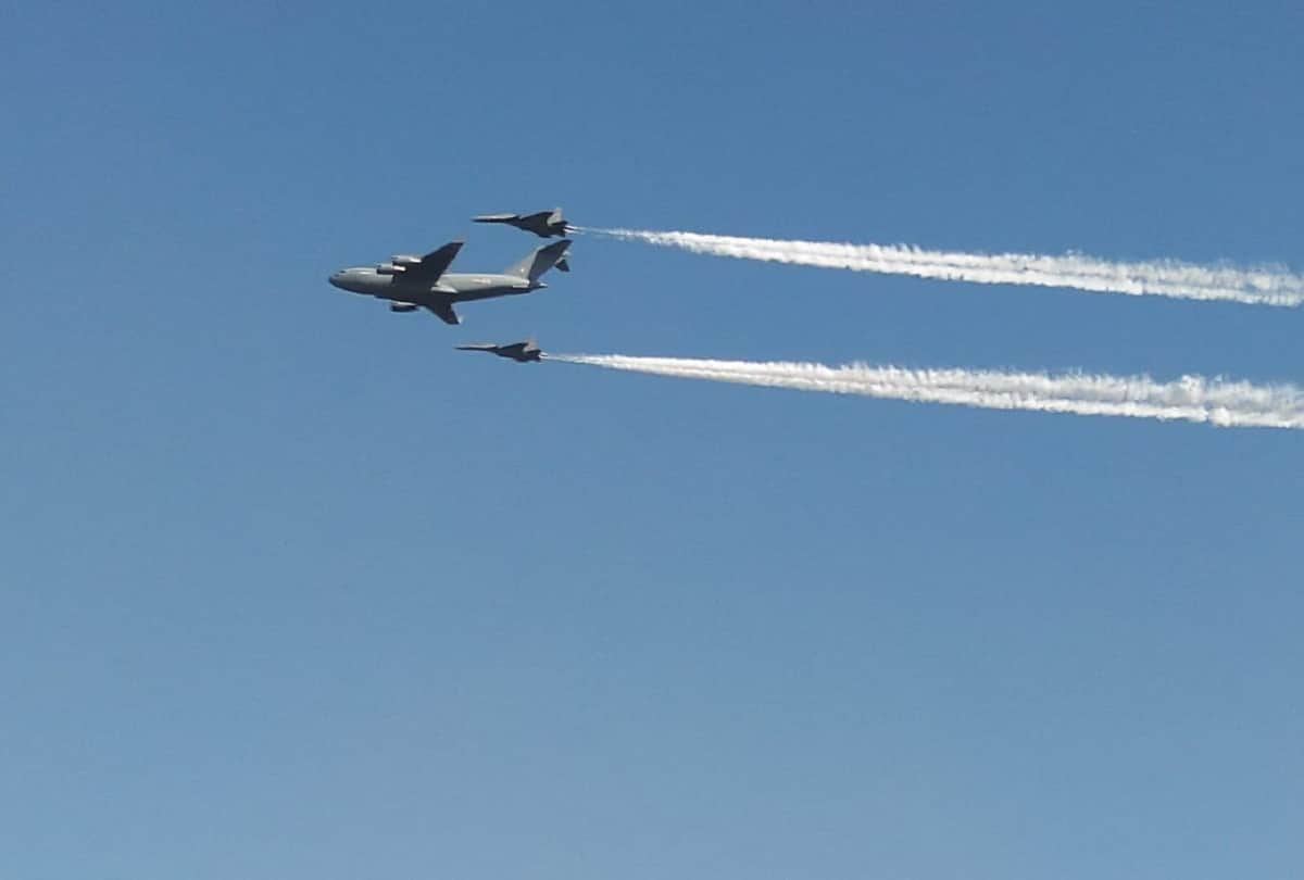 Abhinandan Varthaman during 87th Indian Air force day celebration MIG 20 Chinook Apache Dakota
