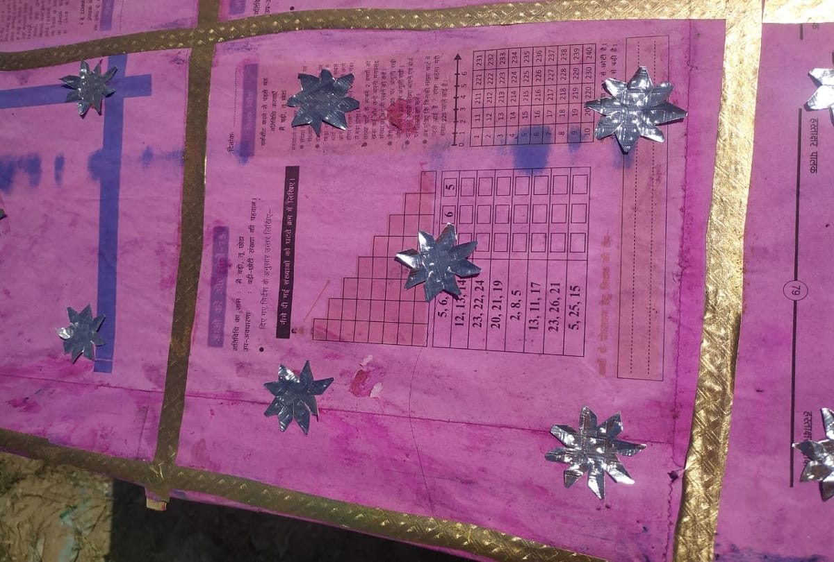Dussehra in Hathras Ravan idol made from NCERT books
