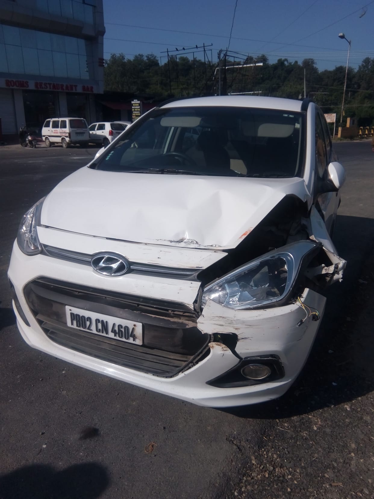 private bus hit car