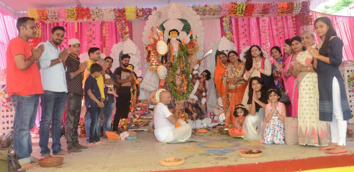 Havan-poojan took place on Navami, banqueting was done for the girls