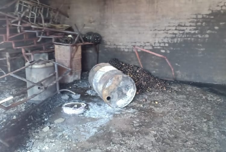 Explosion in diesel drum after fire, three scorched