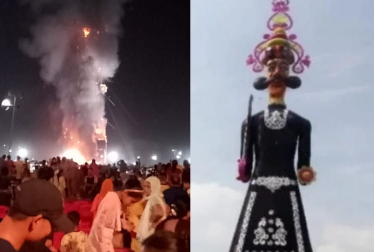 dussehra 2019, World's tallest Ravana Dahan At Dhanas Of Chandigarh