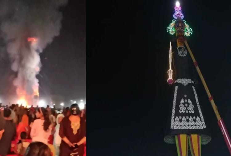 dussehra 2019, World's tallest Ravana Dahan At Dhanas Of Chandigarh