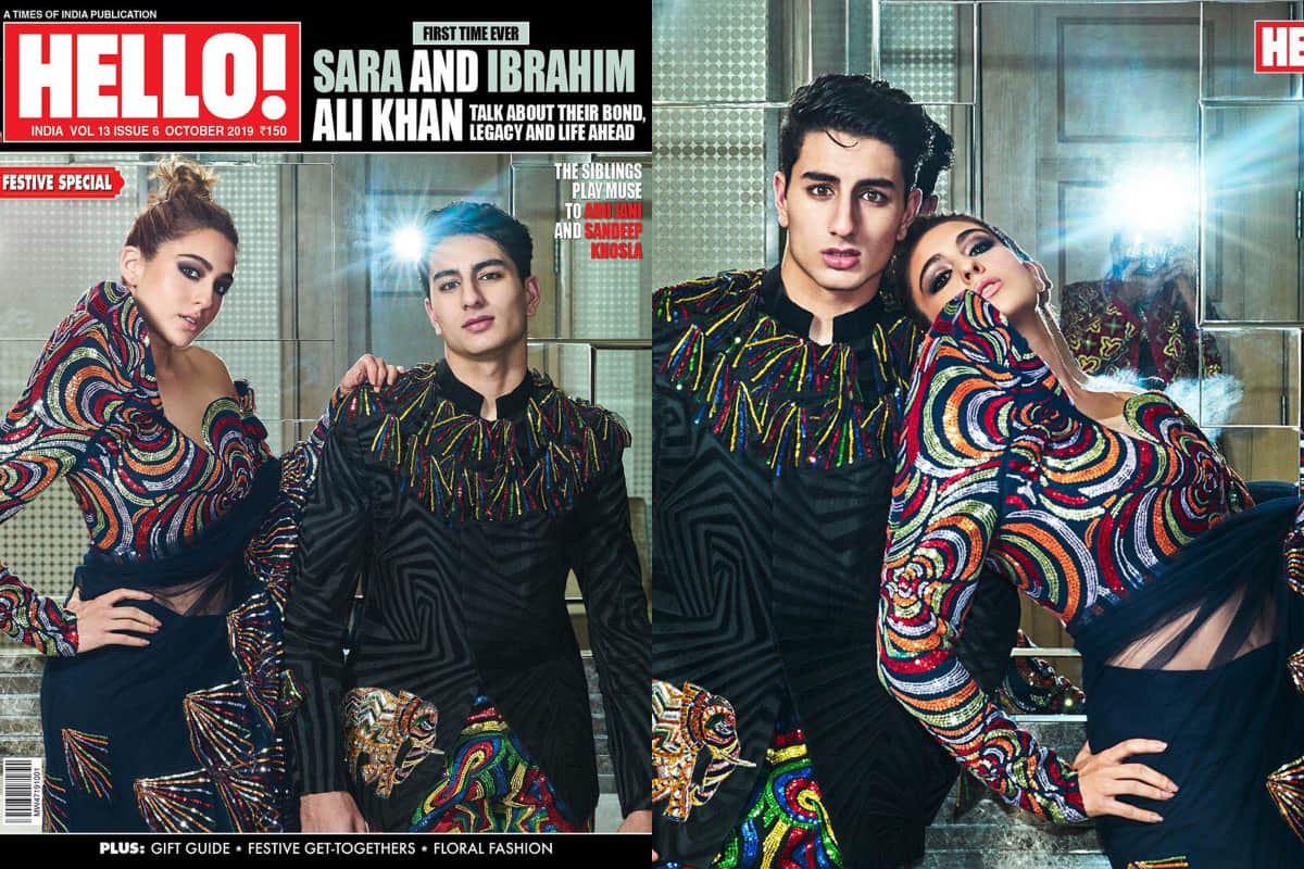 sara ali khan looks stunning in regal photoshoot with brother ibrahim khan for hello magazine