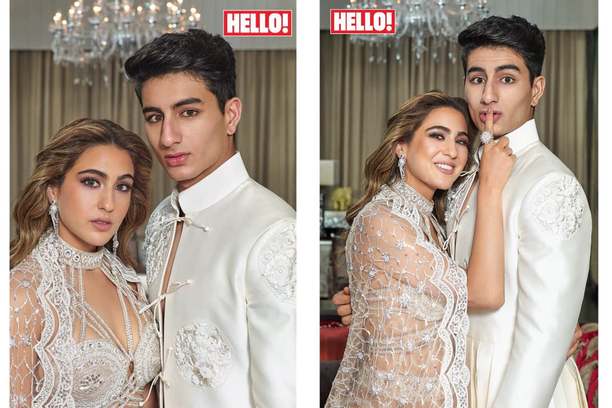 sara ali khan looks stunning in regal photoshoot with brother ibrahim khan for hello magazine