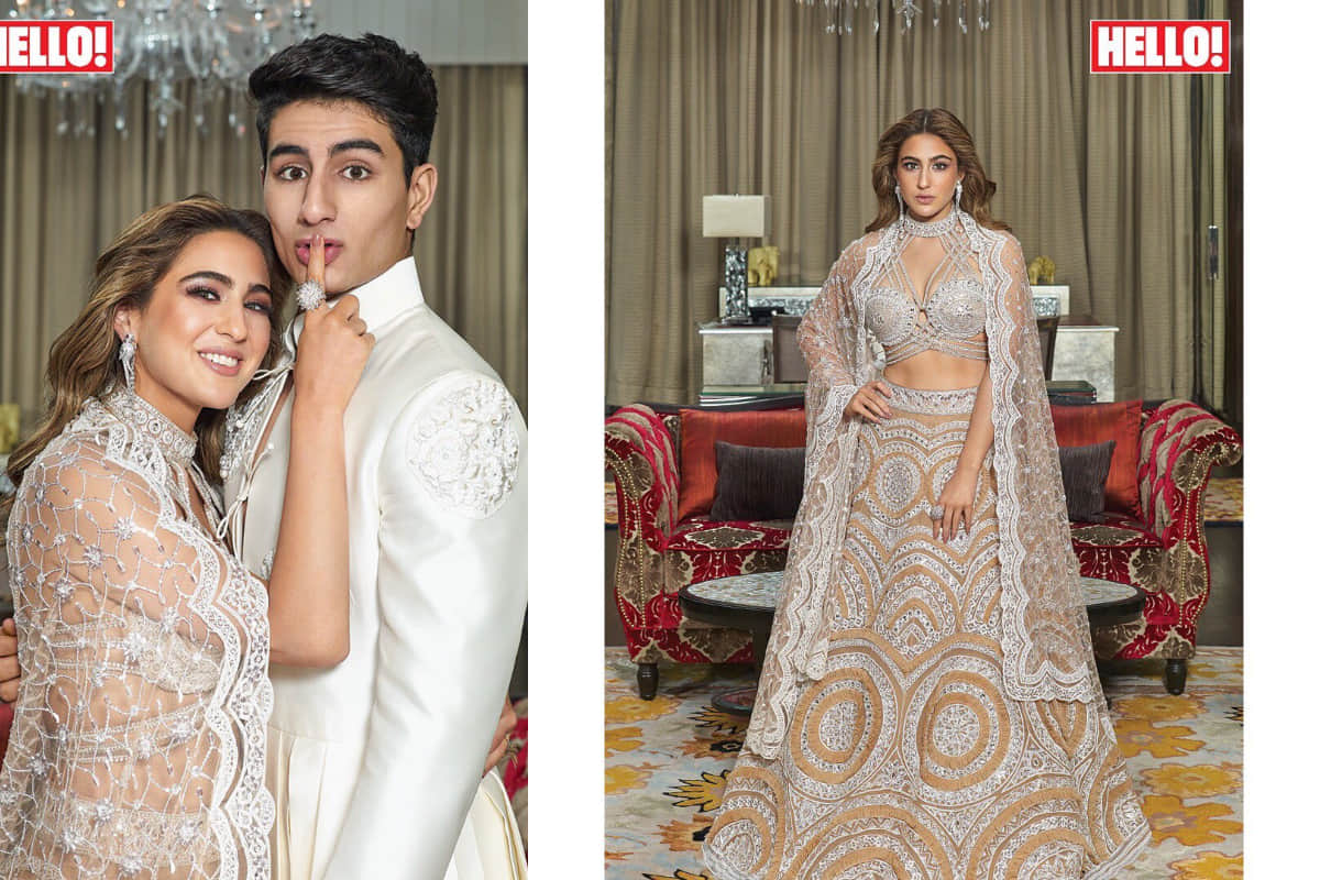sara ali khan looks stunning in regal photoshoot with brother ibrahim khan for hello magazine
