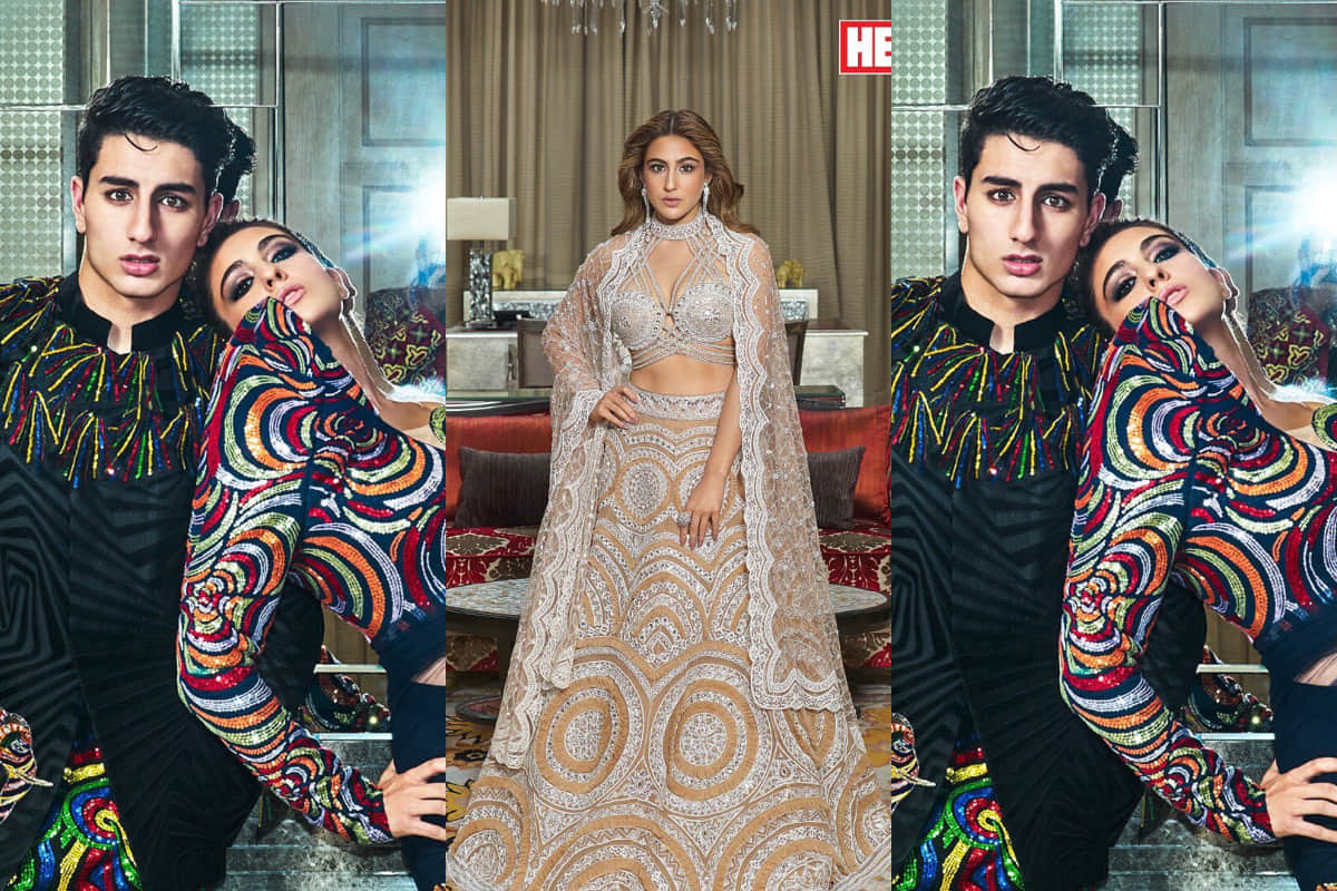 sara ali khan looks stunning in regal photoshoot with brother ibrahim khan for hello magazine