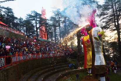 dussehra 2019: Ravana burnt on Dussehra festival in shimla city