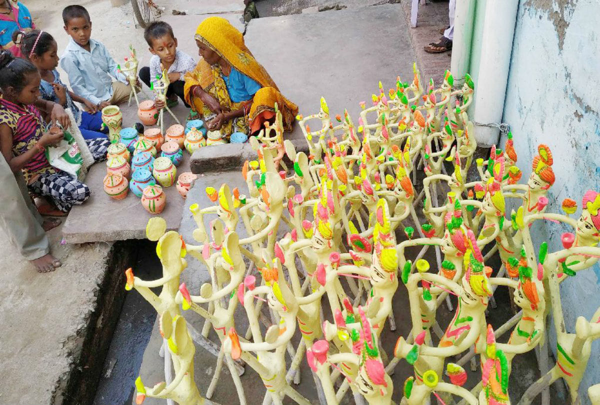tesu jhanjhi folk tradition start on dussehra in agra mathura