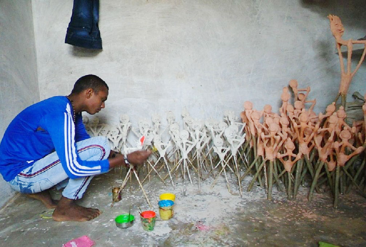 tesu jhanjhi folk tradition start on dussehra in agra mathura