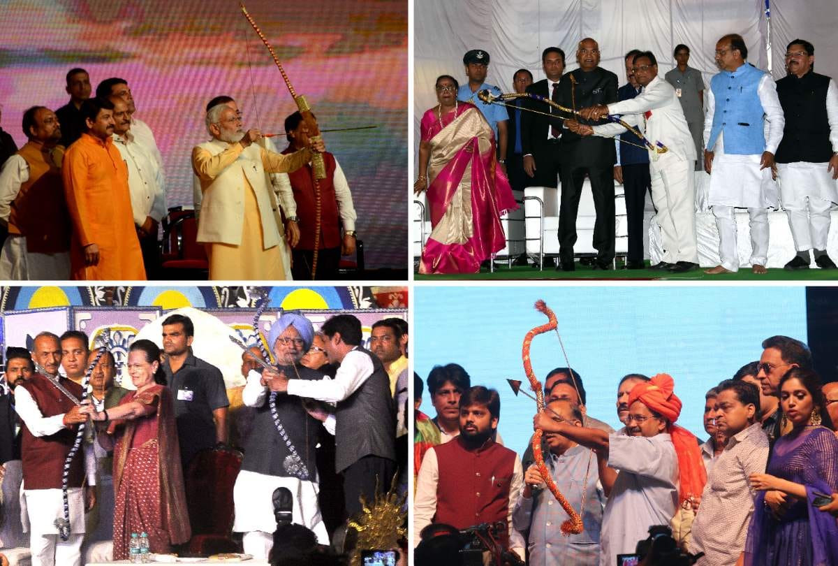 Dussehra 2019 pm modi president kovind cm kejriwal sonia manmohan ravan dahan celebrate truth photos