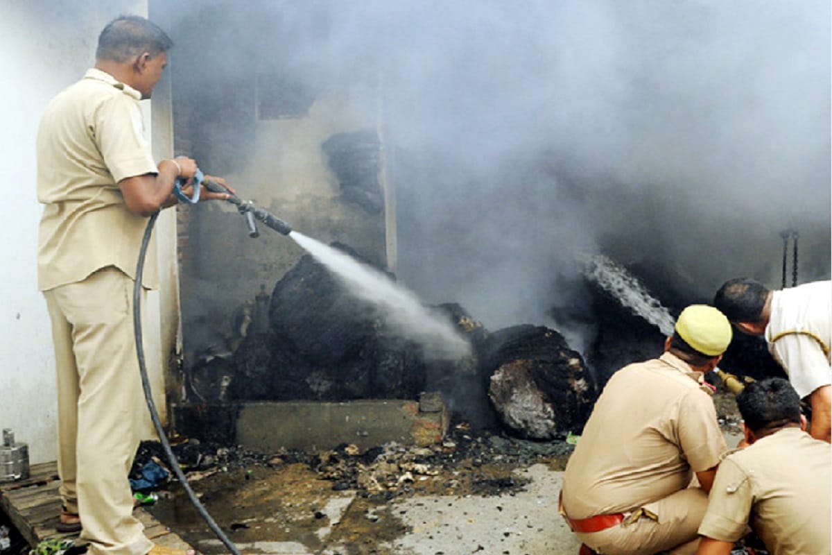 Fire has in a warehouse in Muzaffarnagar city of Uttar Pradesh