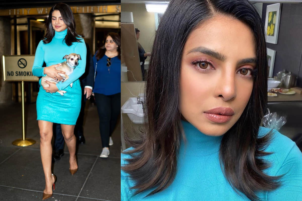 priyanka chopra gives winter fashion goals in high neck pullover in new york