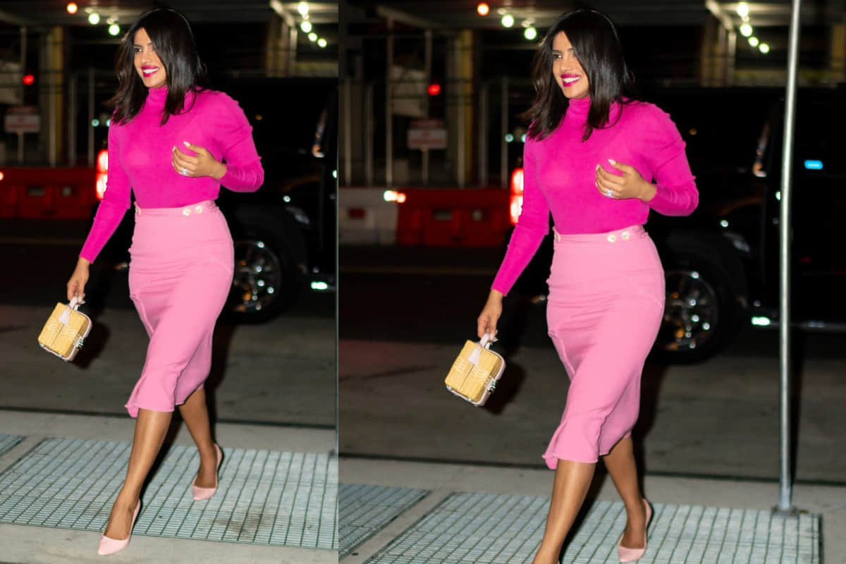 priyanka chopra gives winter fashion goals in high neck pullover in new york