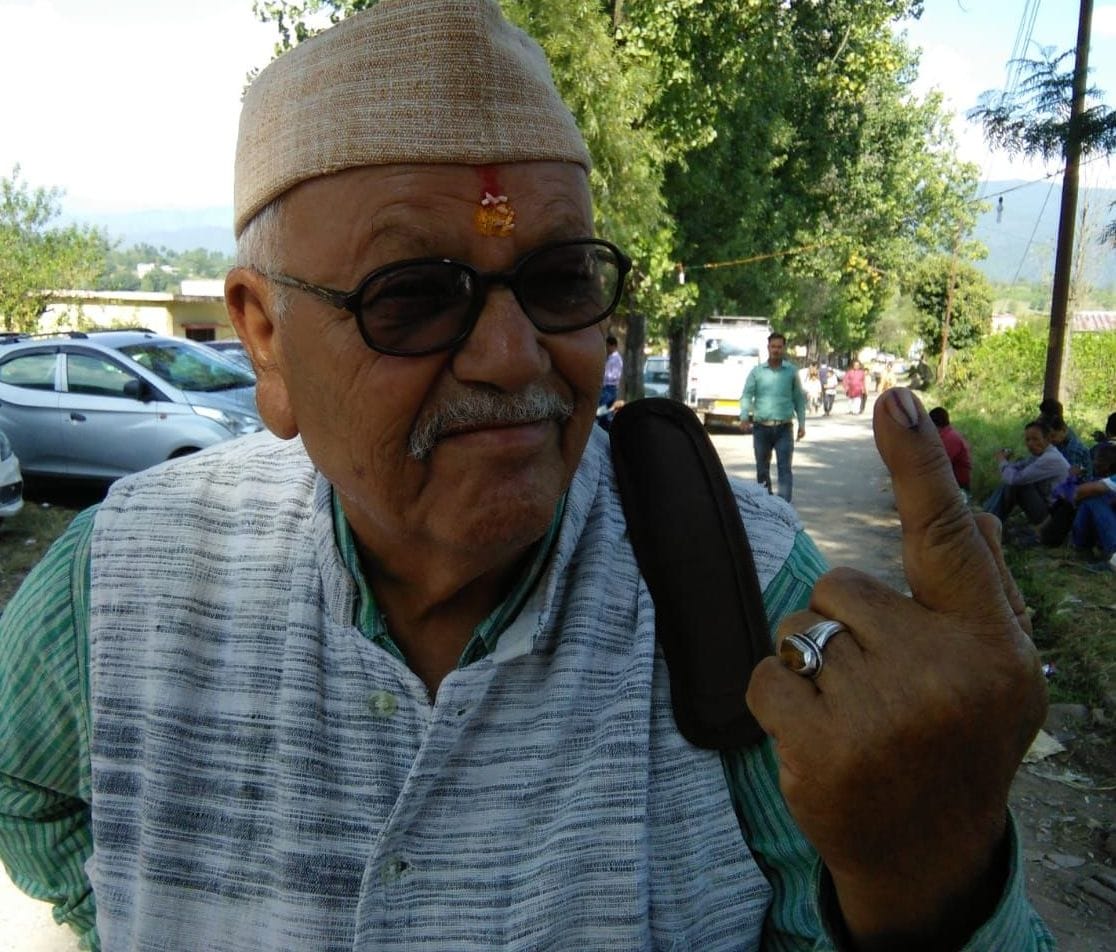80-year old Mishra appeared as a young voter