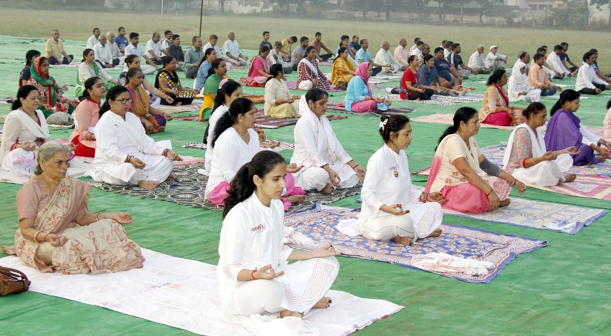 Start of four day yoga camp