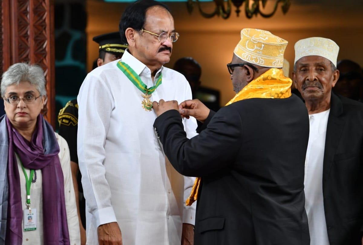 Vice President M Venkaiah Naidu conferred the highest Civilian Honour of Comoros