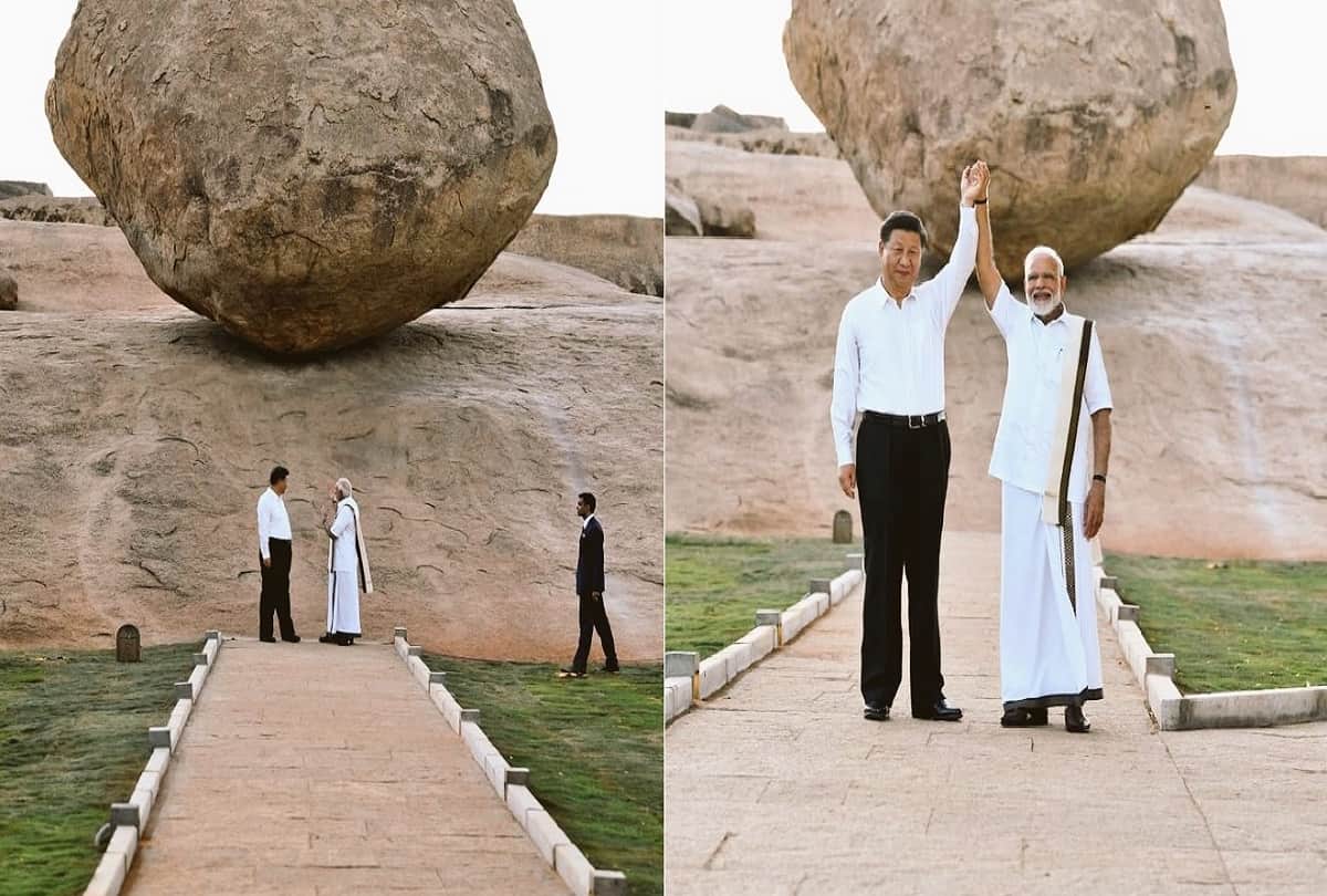 PM Narendra Modi wears TamilNadu traditional dress veshti for mamallapuram date with Xi Jinping