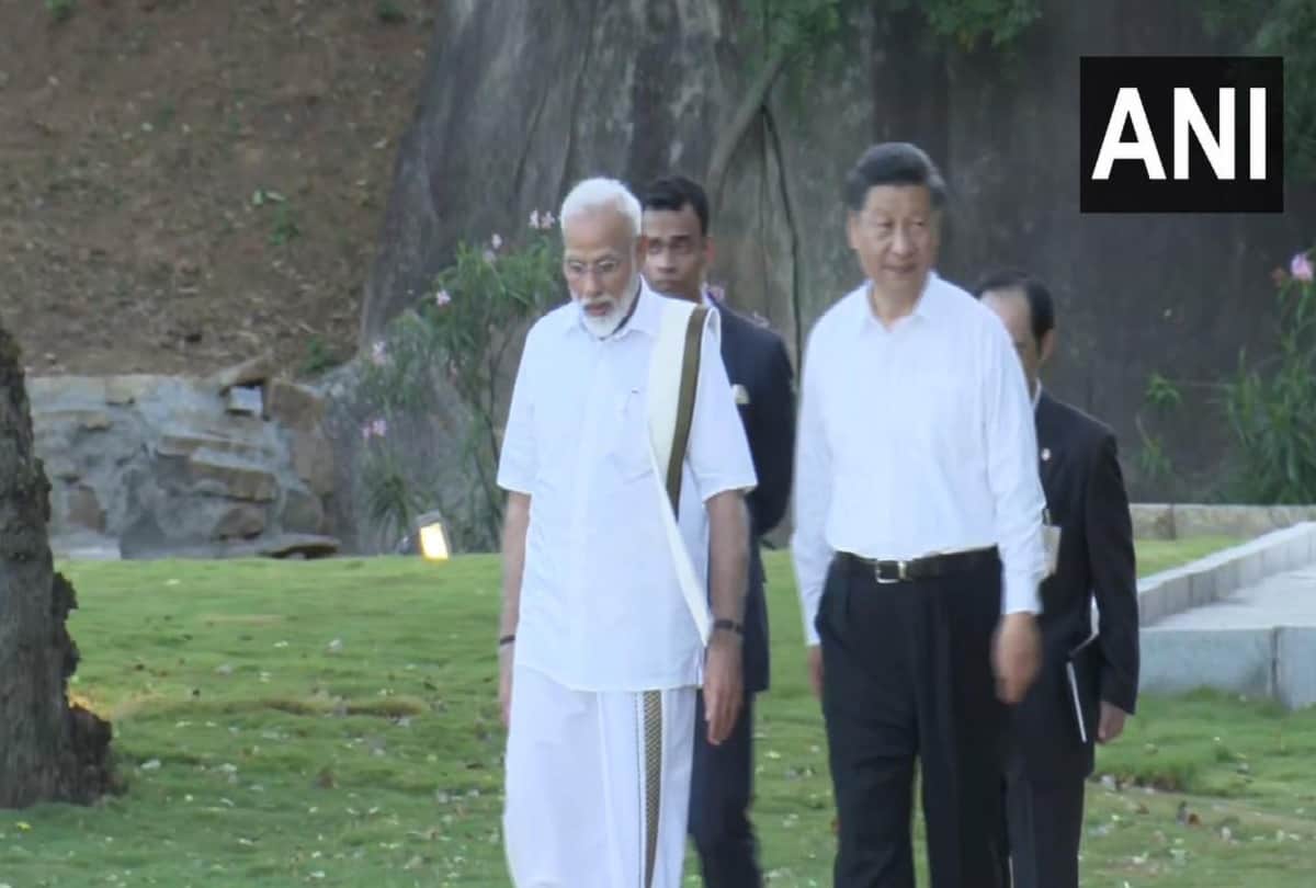 PM Narendra Modi wears TamilNadu traditional dress veshti for mamallapuram date with Xi Jinping