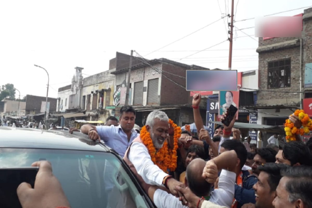BJP state president Swatantra Dev Singh had a road show in Shamli district and workers welcomed