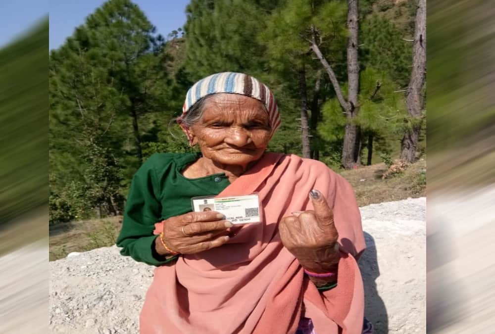 Uttarakhand panchayat election 2019 second phase voting old age people Craze photos