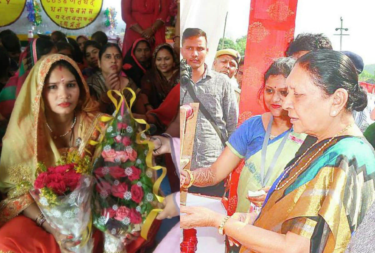 UP Governor Anandiben Patel godh bharai of pregant woman in firozabad