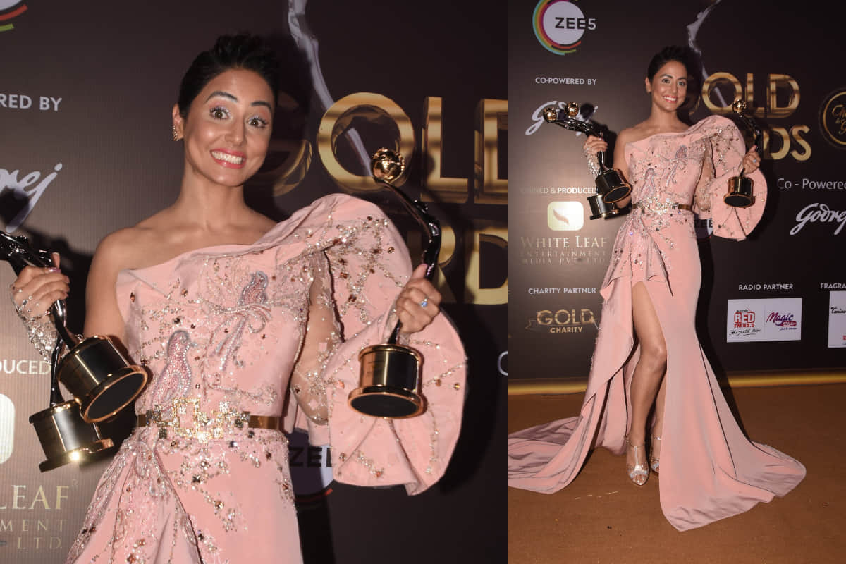 golden awards 2019 hina khan slays in pink gown