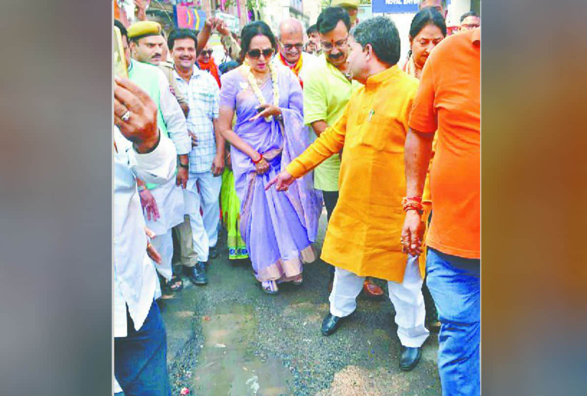 Hema Malini held padyatra for swachh bharat mission in mathura