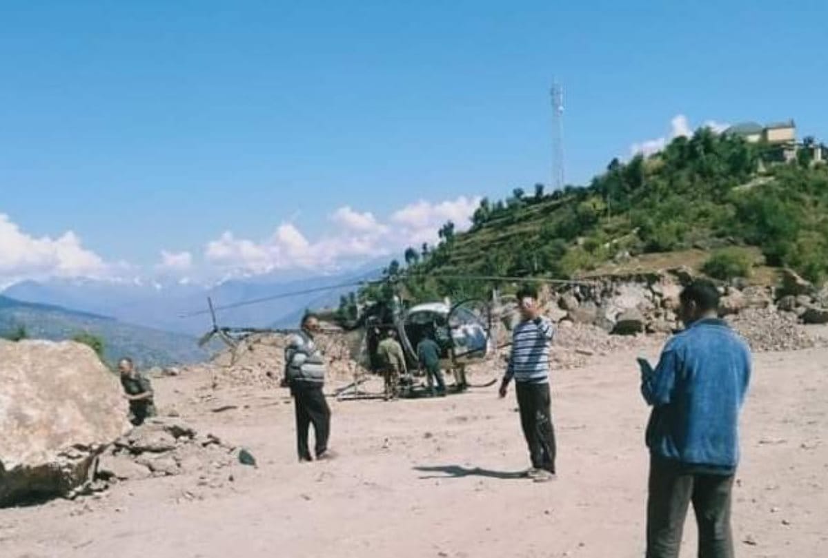 army helicopter landed in chamba himachal pradesh