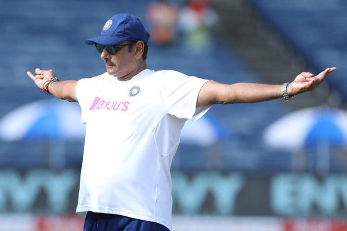 team india head coach ravi shastri trolled, after icc tweet a pic and ask caption to fans