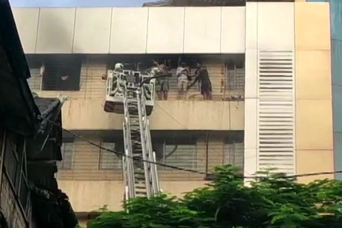 fire breaks out at a residential building near dreamland cinema, fire tenders are on spot