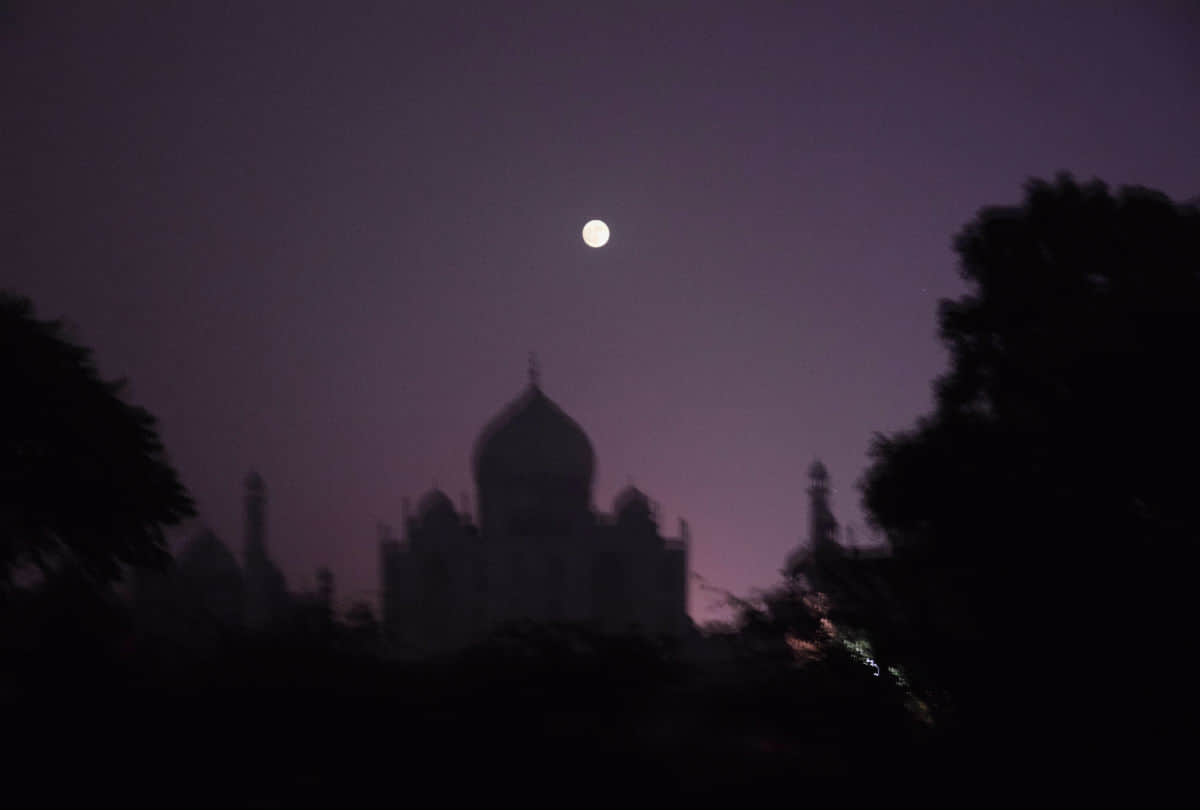 taj mahal moon night view on sharad purnima agra news