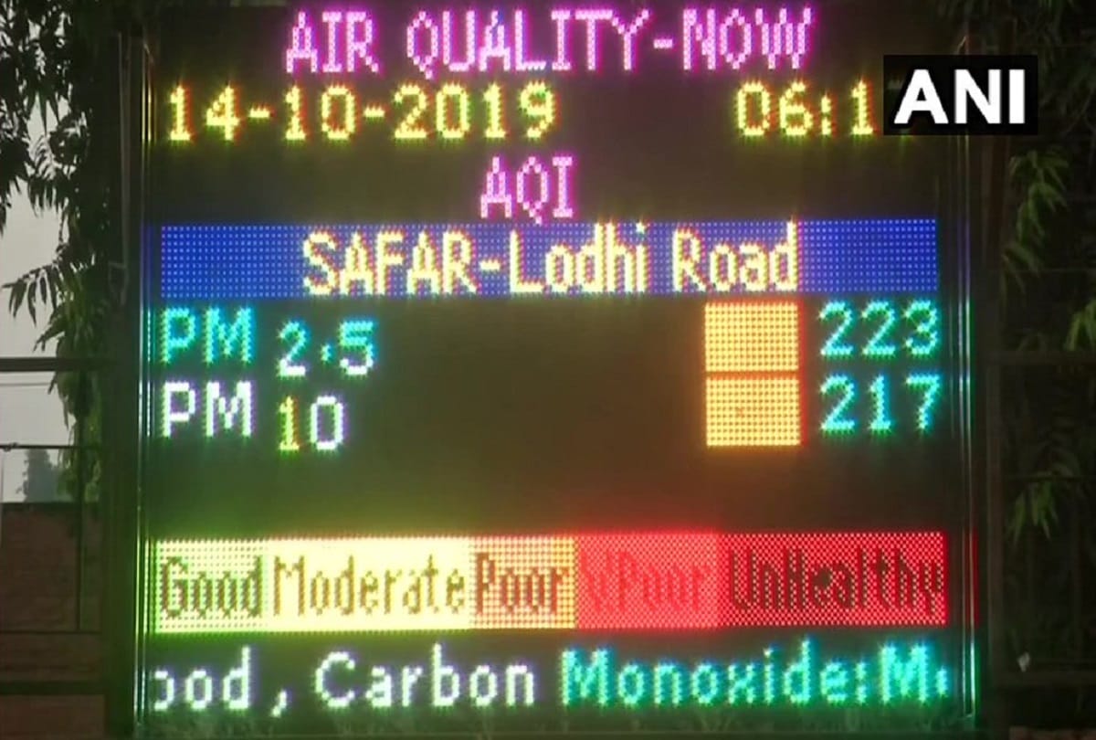 Major pollutants PM 2.5 at 223 and PM 10 at 217 both in 'Poor' category in delhi