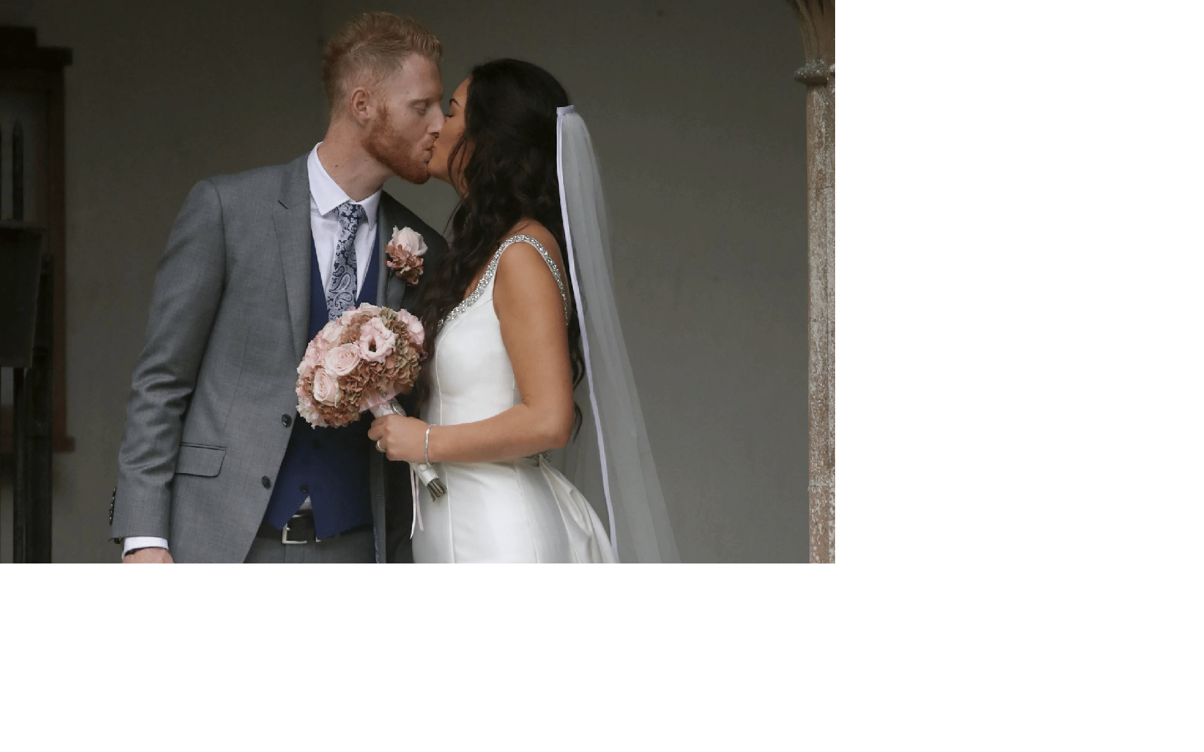 Ben Stokes shared a photo of his wife kissing her at wedding anniversary