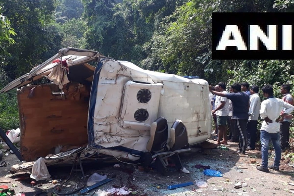Andhra Pradesh tourist bus overturned in East Godavari district which killed and injured many