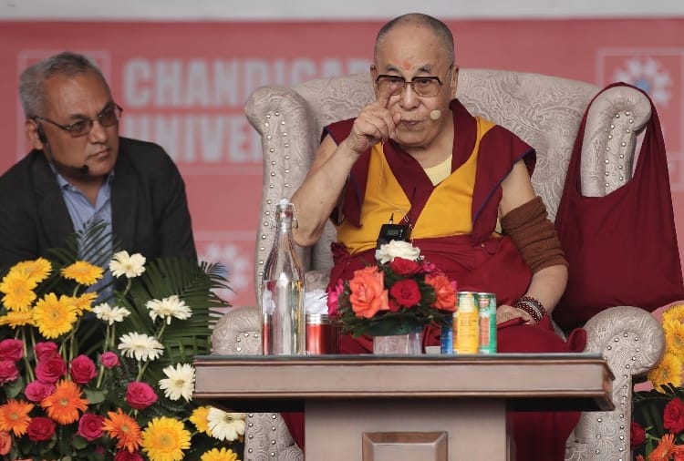 Dalai Lama reached At Chandigarh University In Mohali